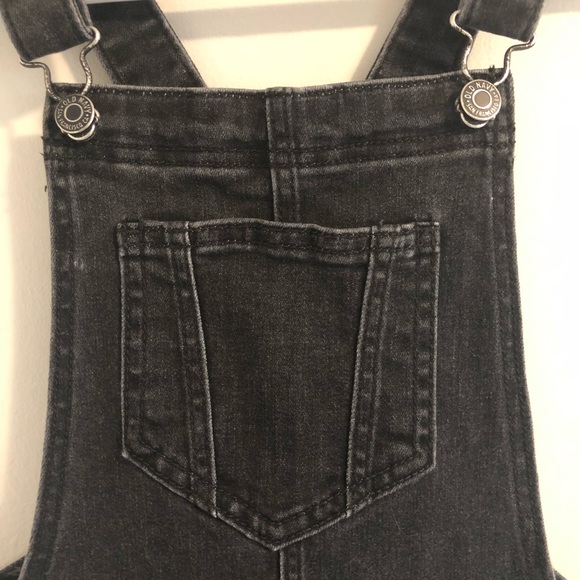Old Navy faded black slim fit denim bib overalls - Picture 6 of 10